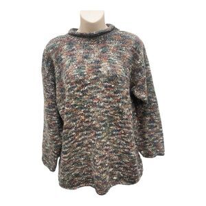 Vintage Casual Elements Mohair Blend Sweater L Multicolor Soft Cozy Knit